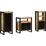 vidaXL Komplet pohištva za kopalnico 3 pcs Rjava Masiven les manga | Shoptok.si