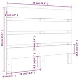  Uzglavlje bijelo 75 x 3 x 80 cm od masivne borovine | shoptok.hr