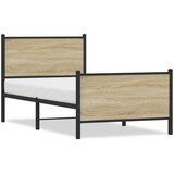  Metalni okvir kreveta bez madraca boja hrasta sonome 90x190 cm Slike