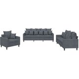  3-dijelni set sofa s jastucima tamnosivi baršunasti | Eponuda.ba