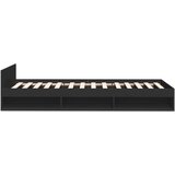 vidaXL Okvir kreveta s ladicom crni 75 x 190 cm konstruirano drvo | shoptok.hr