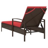 vidaXL ležalnik na soncu z blazino Rjava 63x200x81 cm Poli ratan | Shoptok.si