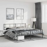 Metalni okvir kreveta uzglavlje i podnožje crni 193x203 cm | shoptok.hr