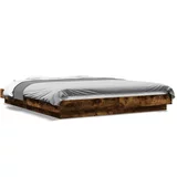 vidaXL Okvir kreveta s LED svjetlima boja hrasta 160 x 200 cm drveni