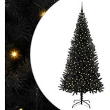  Božićno drvce s 300 LED svjetlima s stalakom Crna 240 cm PVC | Eponuda.com
