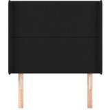  Uzglavlje s ušima crni 93x16x118/128 cm od umjetne kože | shoptok.hr