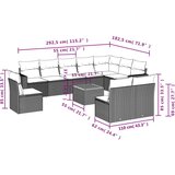 vidaXL 11-dijelni set vrtnih sofa od poliratana s jastucima bež | shoptok.hr