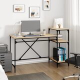 Maison Chic Pisalna miza - pisarniška miza - Računalniška miza s policami sonoma hrast 135x50x90cm inženirski les, (21785500) | Shoptok.si
