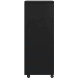 vidaXL Rolling Cabinet s predali MOSS Black Masivni les borovega lesa | Shoptok.si