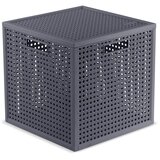 Curver Temno siva škatla za shranjevanje s pokrovom iz reciklirane plastike 28x28x28 cm Kaya Cube – Cene