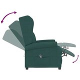  Električni naslonjač od tkanine s krilnim naslonom tamnozelena | Eponuda.com