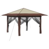 Gazebo s 4 bočne strane 3,3 x 3,3 m Krema i smeđa | Eponuda.ba