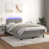  Box spring s madracem LED svjetlosivi 120x200 cm baršun Cijene