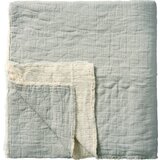 IB Laursen Odeja s karo vezenjem - Light Blue / Off White Cene