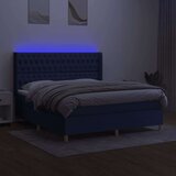  Krevet box spring s madracem LED plavi 180x200 cm od tkanine | shoptok.hr