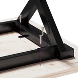  Blagovaonski stol X-oblika 70x70x75,5 cm od borovine i čelik | shoptok.hr