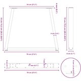  Noge za blagovaonski stol V-oblika 2 kom Crne 70 x (72-73,3) cm Čelik | shoptok.hr
