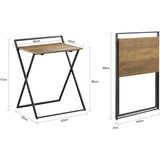SoBuy zložljiva pisalna miza za varčevanje s prostorom v rjavi barvi v industrijskem slogu, (20815243) | Shoptok.si