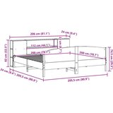  Krevet s regalom za knjige bez madraca 200 x 200 cm od borovine | shoptok.hr