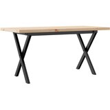  Stolić za kavu X-oblika 90x40x45,5 cm od borovine i čelik | shoptok.hr