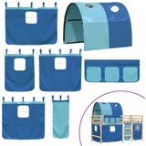  Dječji krevet na kat s tunelom plavi 90x200 cm masivna borovina | shoptok.hr