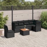 vidaXL 7-dijelni set vrtnih sofa od poliratana s jastucima crni | shoptok.hr