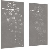  Vrtni zidni ukrasi 2 kom 105x55 cm čelik COR-TEN cvjetni uzorak | Eponuda.com