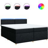 vidaXL Krevet s oprugama i madracem crni 200x200 cm od tkanine | shoptok.hr