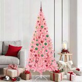 vidaXL Božično drevo med 300 LED z stojalom Roza 180 cm PVC | Shoptok.si