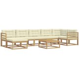  Set vanjskih sofa 8 pcs Bijela i krem | shoptok.hr