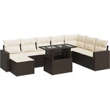 vidaXL 9-dijelni set vrtnih sofa s jastucima poliratan smeđi | shoptok.hr