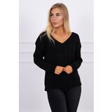 Kesi Black knitted sweater with a V-neck | shoptok.hr