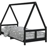 The Living Store Otroški posteljni okvir črn 80x200 cm trdna borovina - Otroški Posteljni Okvir, (21625326) | Shoptok.si