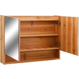 vidaXL LED kopalniška omarica z ogledalom hrast 80x15x60 cm MDF | Shoptok.si