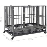 vidaXL Kavez za pse s kotačima čelični 92 x 62 x 76 cm | shoptok.hr