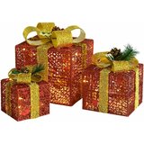  Ukrasne božićne kutije za poklone 3 kom crvene | shoptok.hr