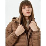 Koton Short Puffer Jacket with Hooded Zipper and Elastic Sleeves Cene