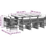 vidaXL 11-dijelni vrtni blagovaonski set s jastucima poliratan sivi | shoptok.hr