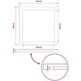  Pravokutni stolni vrh 60 x 60 x 3,5 cm Četvrtasti Tamno smeđa | shoptok.hr