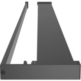 Pregrada za tuš s policom crna 118x190 cm staklo ESG i aluminij | shoptok.hr