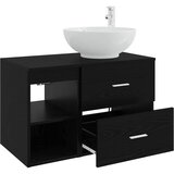  Set namještaja za kupaonicu 2 kom. Crni hrast Konstruirano drvo Crna 49,5 x 44,5 x 80 cm | shoptok.hr
