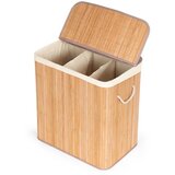 ModernHome košara za rublje od bambusa 150l s 3 pretinca i poklopcem | shoptok.hr