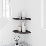  Kutna flota polica s policom 2 pcs Crna 24 x 24 x 2 cm | shoptok.hr