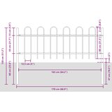  Vrtna ograda BOXTEL s obručem na vrhu čelik 181x80 cm crna | shoptok.hr
