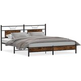 Maison Chic Posteljni okvir - Dvoposteljna postelja - Zakonska postelja brez vzmetnice hrast 183x203 cm inženirski les-J12060, (21769186) | Shoptok.si