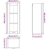 Viseći ormarić Riga Bijelo 40 x 31 x 100 cm Konstruirano drvo | shoptok.hr