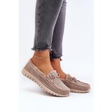 VINCEZA Women's Beige Loafers With Bow Reece | shoptok.hr