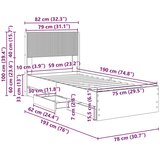 Okvir za krevet s pohranom i uzglavljem Hrast sonoma - Hrast sonoma 75 x 190 cm | shoptok.hr