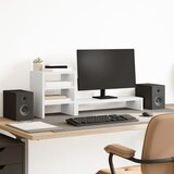  Stalak za monitor sa stolnim organizatorom bijeli drveni | shoptok.hr