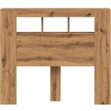 vidaXL LED posteljno vzglavje artisan hrast 120x18,5x103,5 cm inž. les | Shoptok.si